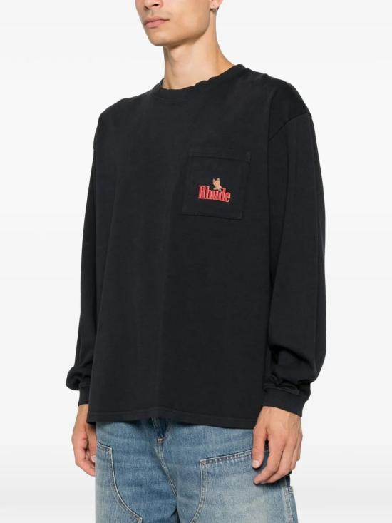 26FW 루드 긴팔 티셔츠 RHFW26TT15012 3164 BLACKRED - RHUDE