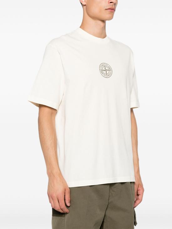 26FW 스톤 아일랜드 그래픽 프린트 오가닉 코튼 반팔 티셔츠 L2S152100001S0480 V0093 IVORY - STONE ISLAND