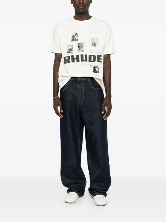 26FW 루드 반팔 티셔츠 RHPF26TT03012 6501 WHTBLKBLUE - RHUDE