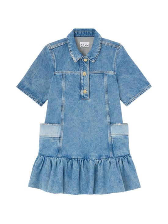 26FW 가니 패치워크 데님 드레스 A1030482567 BLU
