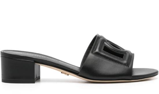 26FW 돌체앤가바나 DG 로고 카프스킨 슬라이더 CR1755AY32980999 NERO