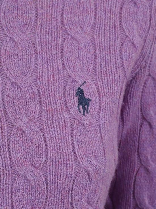 26FW 폴로 랄프로렌 폴로 자수 케이블 니트 스웨터 211971865502 VIOLA - POLO RALPH LAUREN