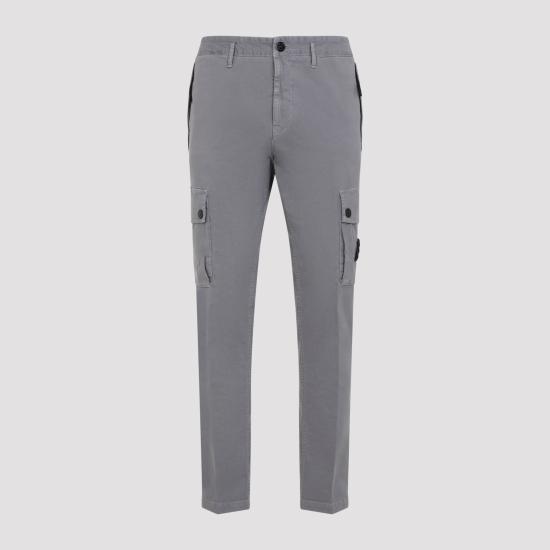 26FW 스톤 아일랜드 스트레치 오가닉 브로큰 트윌 코튼 올드 이펙트 슬림핏 카고 트라우저 집 핸드 포켓 L2S153100034S00L1 V0160 GREY - STONE ISLAND