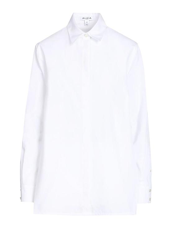  알라이아 반팔 티셔츠 AA9C1013T611D000 WHITE
