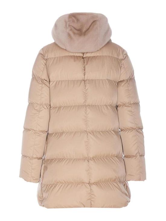 25FW 에르노 새틴 & 뉴 레이디 퍼 A셰이프 다운 자킷 PI001934D12170Z1985 NUDE NEUTRALS - HERNO