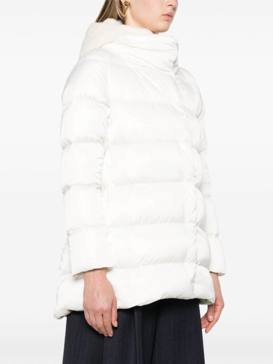 25FW 에르노 새틴 & 뉴 레이디 퍼 A셰이프 다운 자킷 PI001934D12170Z1000 WHITE - HERNO