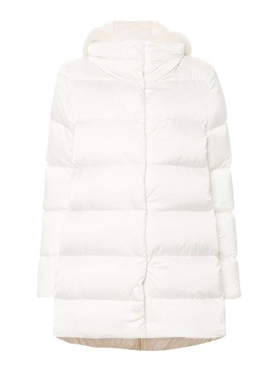 25FW 에르노 새틴 & 뉴 레이디 퍼 A셰이프 다운 자킷 PI001934D12170Z1000 WHITE