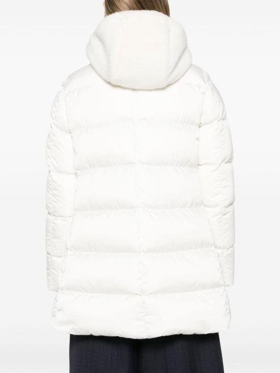 25FW 에르노 새틴 & 뉴 레이디 퍼 A셰이프 다운 자킷 PI001934D12170Z1000 WHITE - HERNO