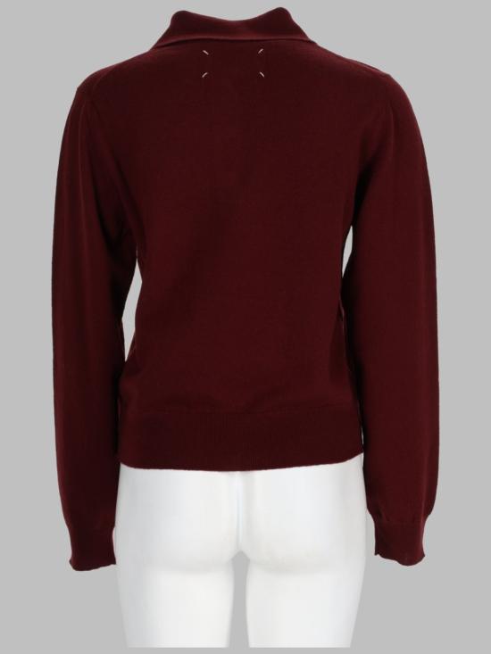  마르지엘라 스웨터 메종  폴로 니트 탑  버건디 - MAISON MARGIELA