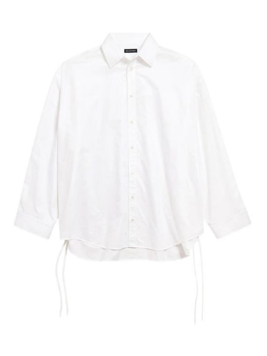 26SS 발렌시아가 레이스 업 셔츠 857835TRM289000 WHITE