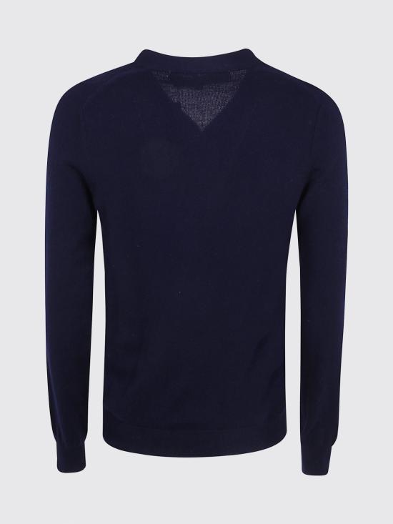 26FW 꼼데가르송 V넥 하트 와펜 가디건 AXN008 2 Blue - COMME DES GARCONS