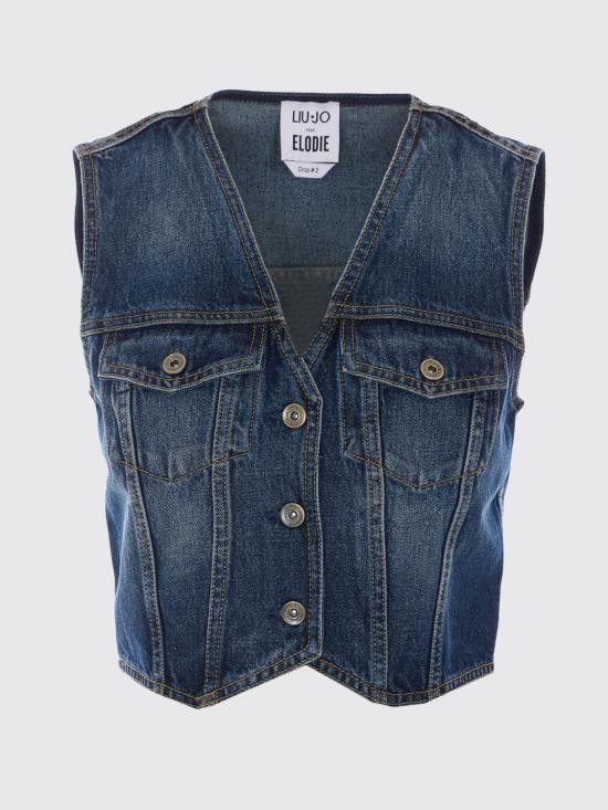 26FW 리우조 탑 UF6502D0398 79158 Blue - LIU JO