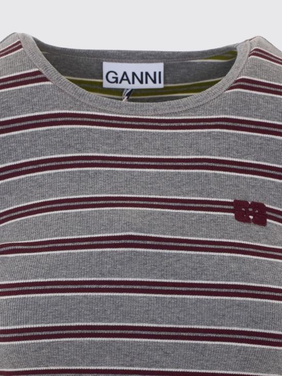 26FW 가니 반팔 티셔츠 A1040472 431 Grey - GANNI