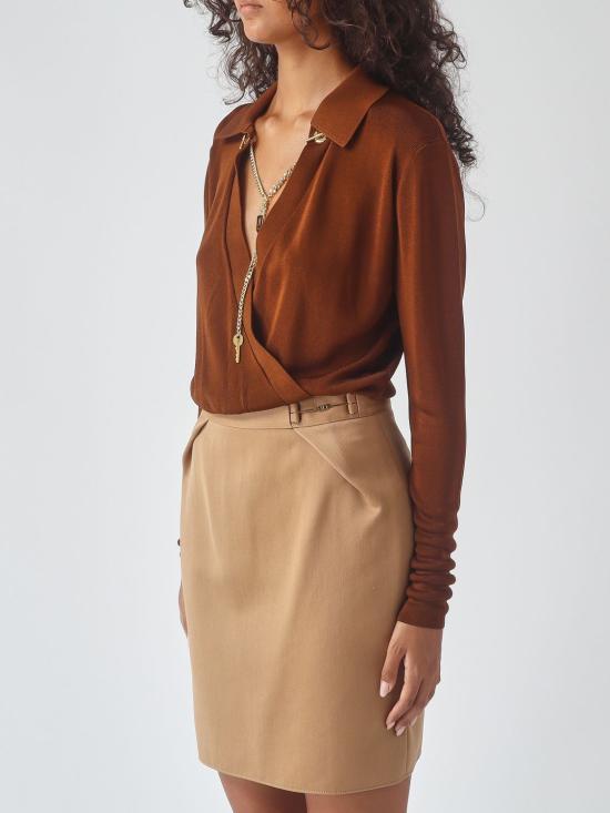 26FW 엘리자베타프랜치 탑 BK03S66E2 FK3 Brown - ELISABETTA FRANCHI