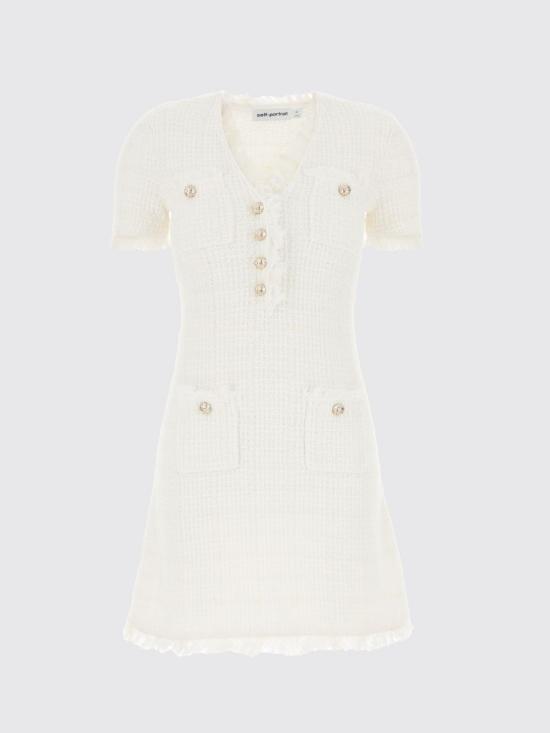 26FW 셀프 포트레이트 롱 원피스 AW26146SAC Cream - SELF PORTRAIT