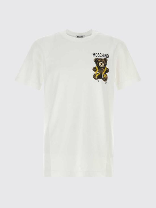 26FW 모스키노 반팔 티셔츠 07215241 1001 White - MOSCHINO