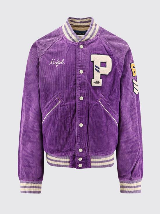 26FW 폴로 랄프로렌 코듀로이 레터 자켓 710B22992 001 Violet - POLO RALPH LAUREN