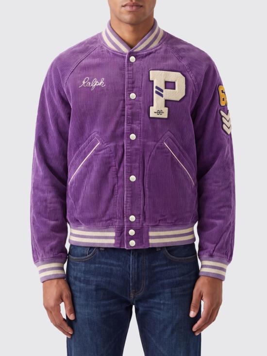 26FW 폴로 랄프로렌 코듀로이 레터 자켓 710B22992 001 Violet
