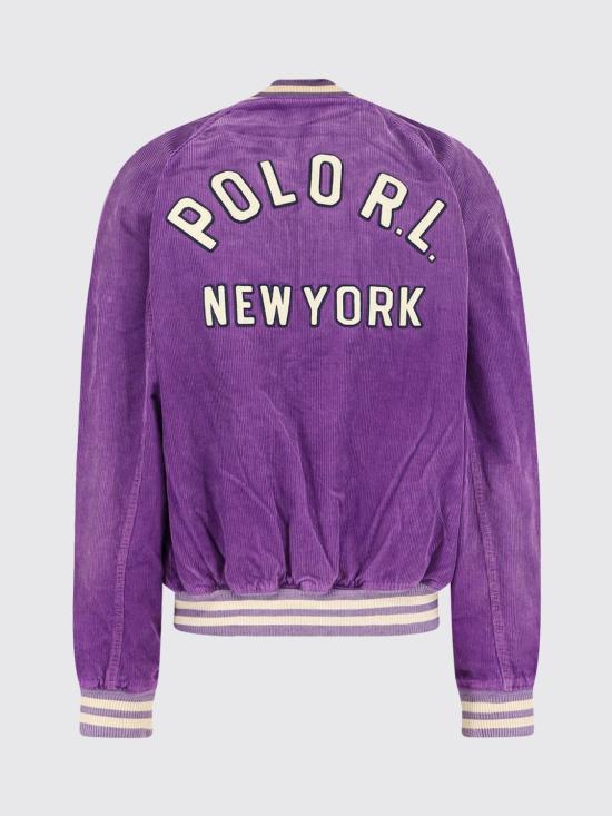 26FW 폴로 랄프로렌 코듀로이 레터 자켓 710B22992 001 Violet - POLO RALPH LAUREN