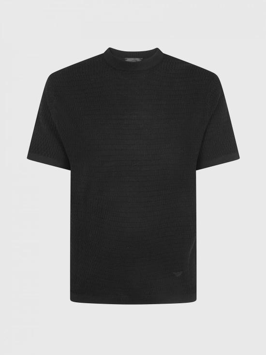26FW 엠포리오 아르마니 반팔 티셔츠 EM006314AF27831 FC039 Black - EMPORIO ARMANI