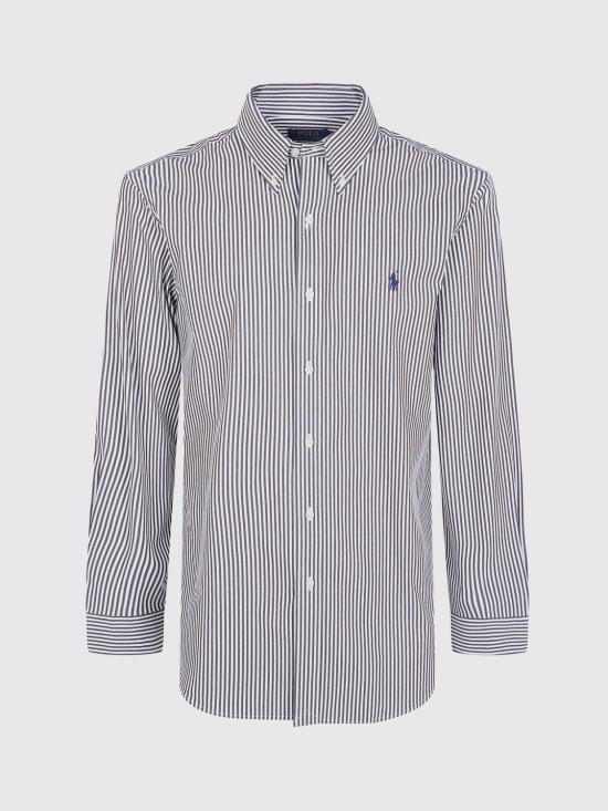 26FW 폴로 랄프로렌 커스텀핏 코튼 포플린 스트라이프 셔츠 710929346 506 White - POLO RALPH LAUREN