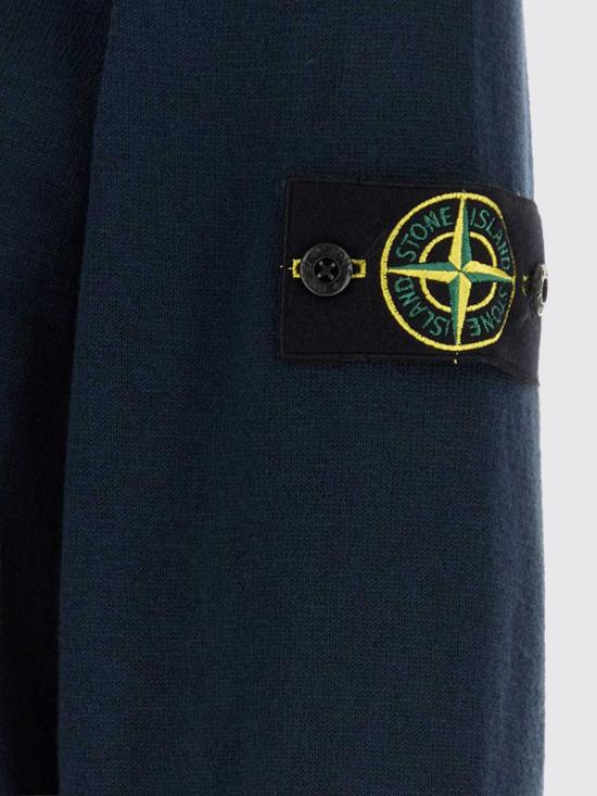 26FW 스톤 아일랜드 오가닉 코튼 앤 나일론 크루넥 점퍼 스몰 롤 피니쉬스 5100052S00B0 V0020 Navy - STONE ISLAND