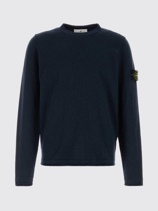 26FW 스톤 아일랜드 오가닉 코튼 앤 나일론 크루넥 점퍼 스몰 롤 피니쉬스 5100052S00B0 V0020 Navy - STONE ISLAND