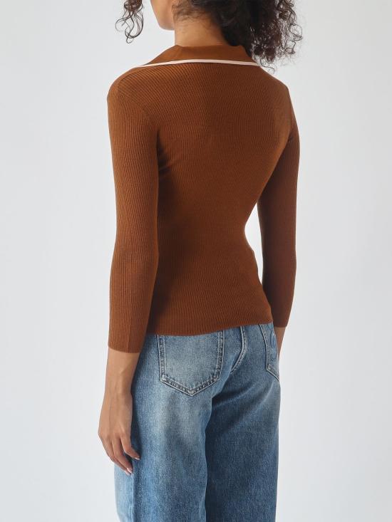26FW 엘리자베타프랜치 폴로 티셔츠 MK17B66E2 FQ4 Brown - ELISABETTA FRANCHI