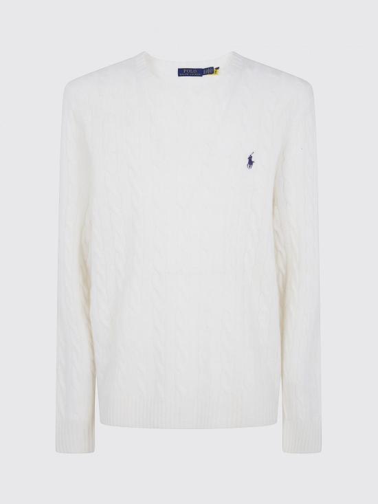 26FW 폴로 랄프로렌 케이블 니트 스웨터 710876762 010 White - POLO RALPH LAUREN