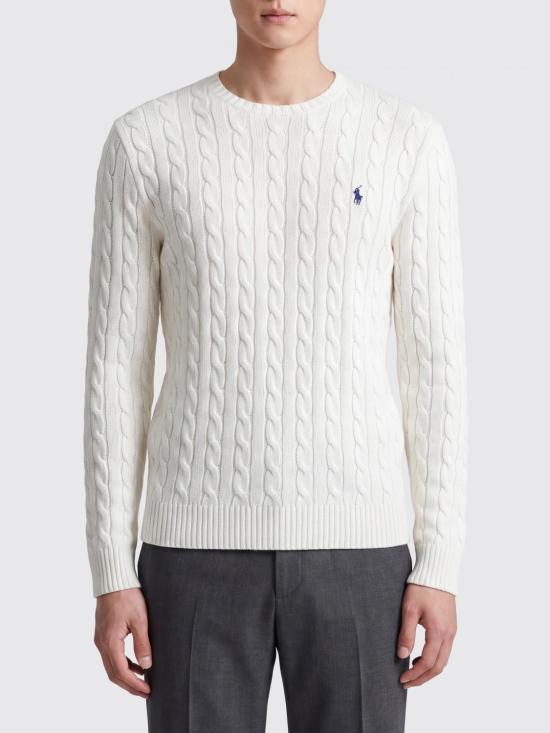 26FW 폴로 랄프로렌 케이블 니트 스웨터 710876762 010 White