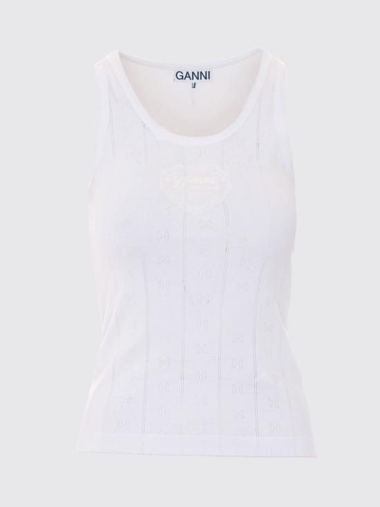 26FW 가니 반팔 티셔츠 A1040450 151 White - GANNI