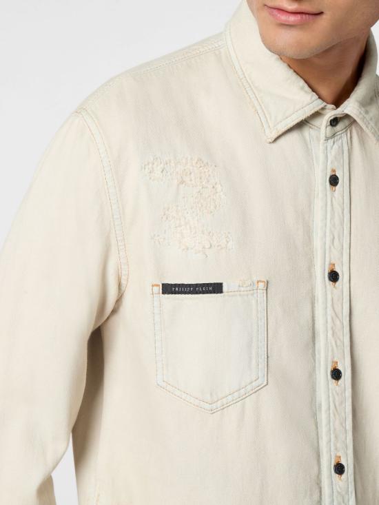 26FW 필립 플레인 셔츠 SAECMDP0244PDE004N 10NN Cream - PHILIPP PLEIN