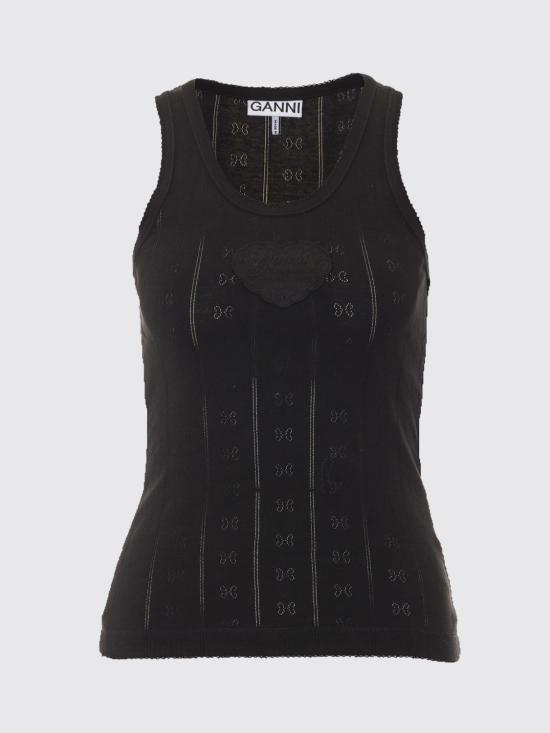 26FW 가니 반팔 티셔츠 A1040451 099 Black - GANNI