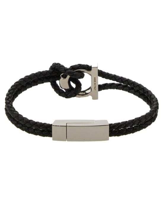  살바토레 페라가모 브레이슬릿 페라가모 가죽 간치니  블랙 - SALVATORE FERRAGAMO
