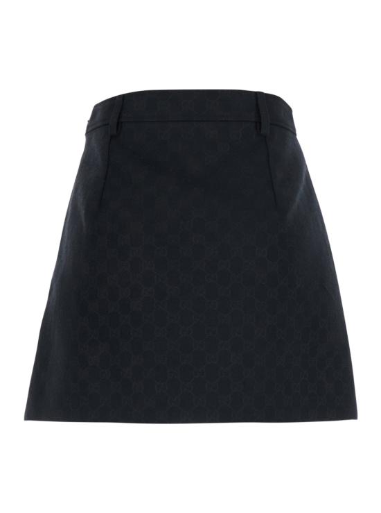  구찌 숏 스커트 미니스커트 GG 코튼 블렌드 스커트 블랙 - GUCCI