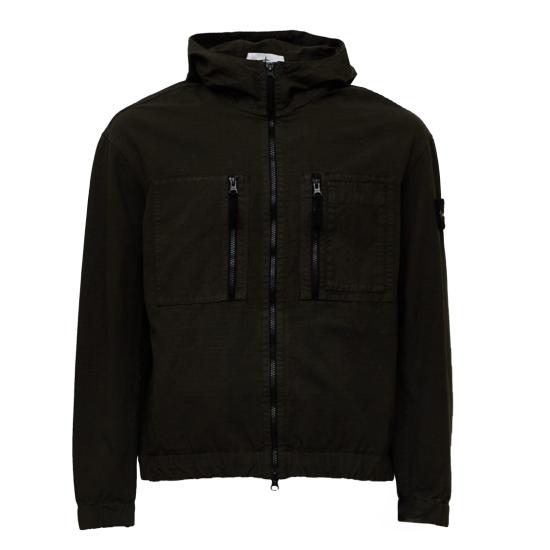 26FW 스톤 아일랜드 오가닉 코튼 립스톱 후드 오버셔츠 L2S151200011 S0211 Green