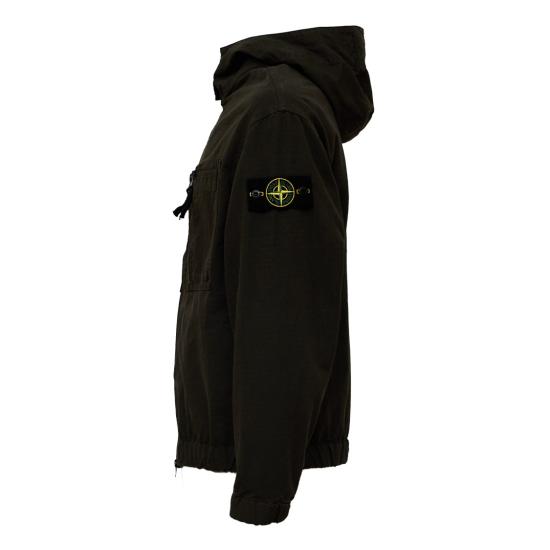 26FW 스톤 아일랜드 오가닉 코튼 립스톱 후드 오버셔츠 L2S151200011 S0211 Green - STONE ISLAND