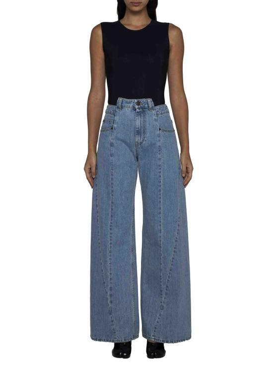  마르지엘라 데님 팬츠 메종  와이드 레그 데님 진 라이트 블루 - MAISON MARGIELA