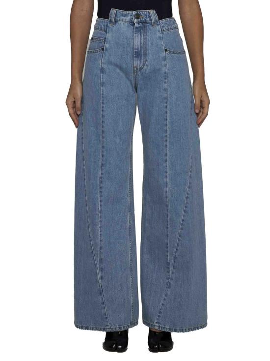  마르지엘라 데님 팬츠 메종  와이드 레그 데님 진 라이트 블루 - MAISON MARGIELA