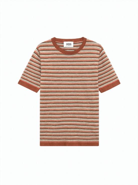 26SS 알파스튜디오 반팔 티셔츠 AU 5170C Multicolor