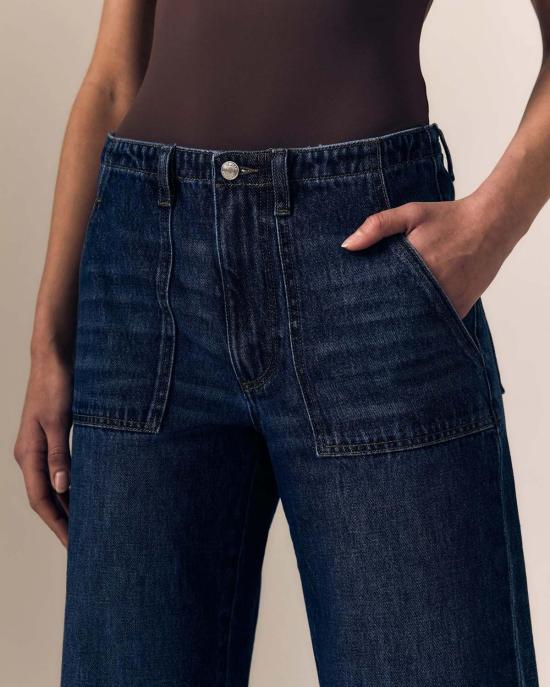  르장 데님 팬츠 르 진 유틸리티 소프트 배럴 롱 진 - LE JEAN