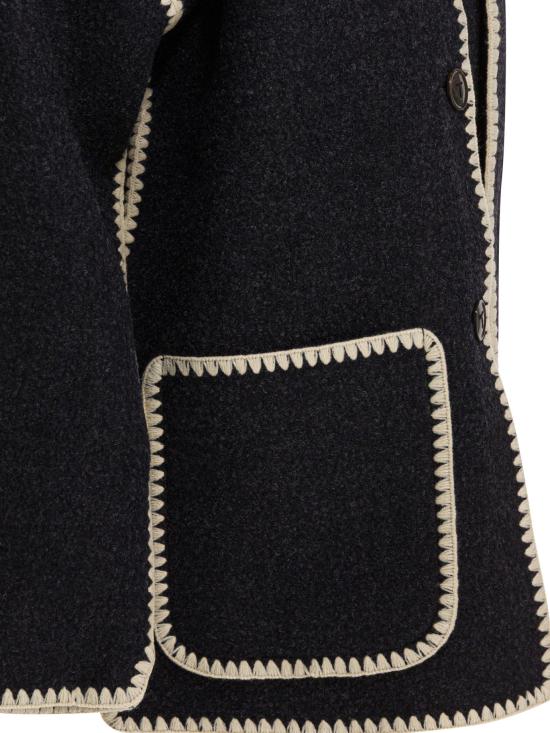 26FW 토템 자수 스카프 자켓 244 WRO918 FB0292 083DARK GREY MELANGE - TOTEME