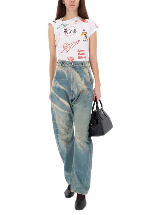  비비안웨스트우드 데님 팬츠 비비안 웨스트우드 버클 백 진 데님 - VIVIENNE WESTWOOD