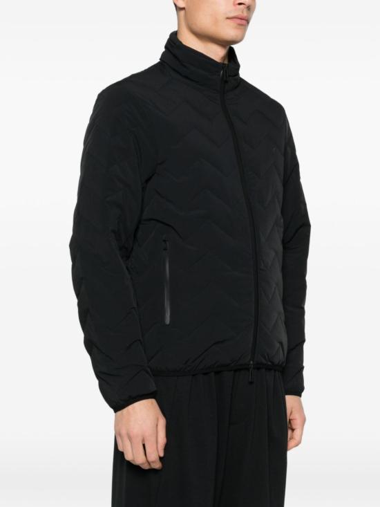 엠포리오 아르마니 패딩 셰브론 퀼팅 다운 재킷 블랙 - EMPORIO ARMANI