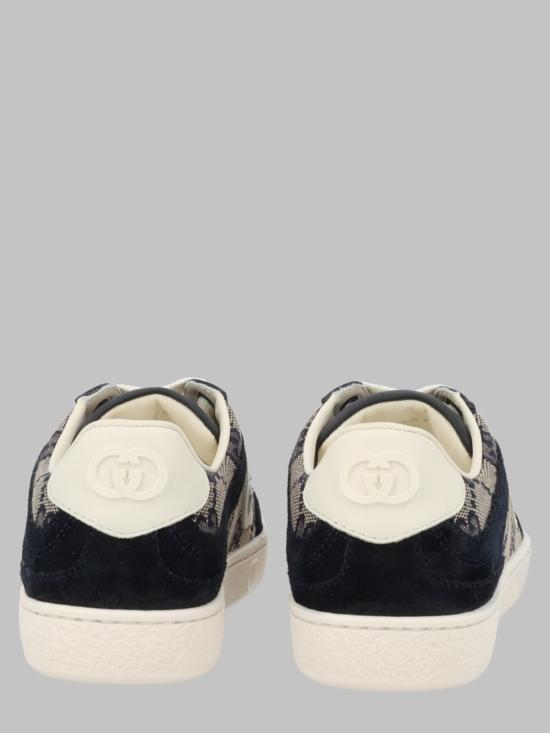  [키즈] 구찌 슈즈 로고 아동용 텍스타일 및 가죽/송아지 가죽 스니커즈 (블루) - GUCCI