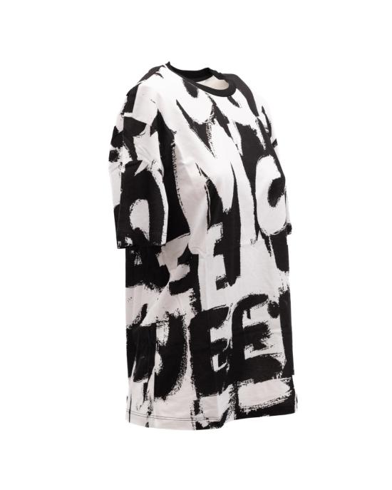 알렉산더 맥퀸 반팔 티셔츠 코튼 티셔츠 블랙 앤 화이트 - ALEXANDER MCQUEEN
