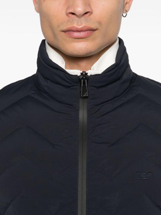  엠포리오 아르마니 패딩 퀼팅 다운 재킷 네이비 블루 - EMPORIO ARMANI