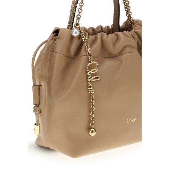 26FW 끌로에 가방 아이콘 레더 체인 숄더백 베이지 - CHLOE