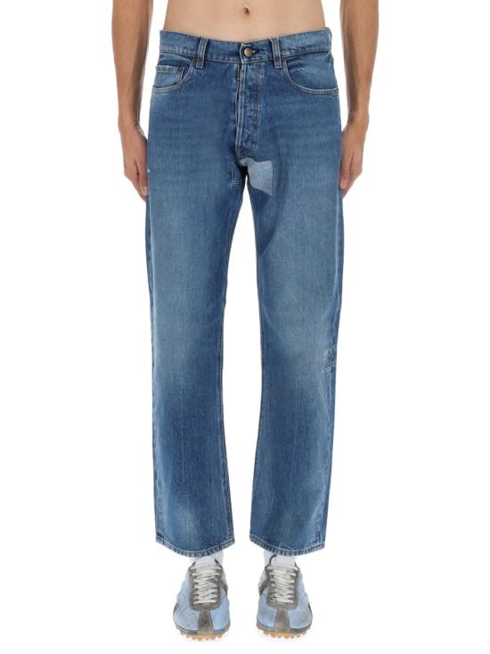  마르지엘라 데님 팬츠 메종  쉘터 디테일 블루 진 - MAISON MARGIELA
