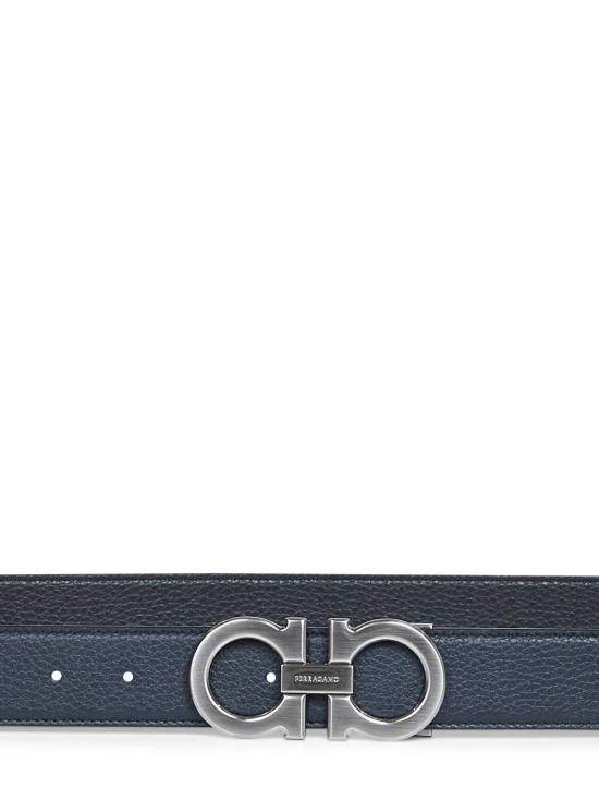  살바토레 페라가모 벨트 페라가모 투톤 간치니 리버서블  (블루/슬레이트 블랙) - SALVATORE FERRAGAMO
